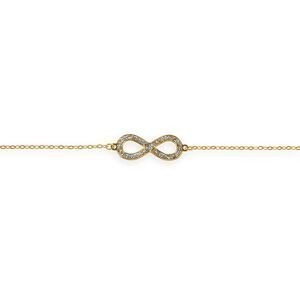 Chaîne Cheville Or 375 25  à 27cm Maille Forçat 1.5mm Motif Infini Pailleté 7*17mm