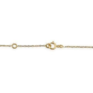 Chaîne Cheville Or 375 25  à 27cm Maille Forçat 1.5mm Motif Infini Pailleté 7*17mm
