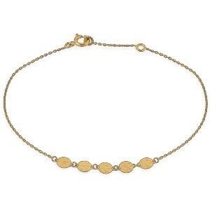 Bracelet Or 750 Chaîne Forçat Diamanté 0.80mm 19cm Pastilles Satinées 4mm