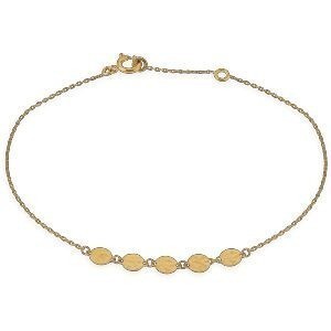 Bracelet Or 750 Chaîne Forçat Diamanté 0.80mm 19cm Pastilles Satinées 4mm
