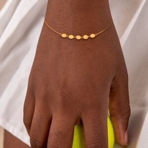 Bracelet Or 750 Chaîne Forçat Diamanté 0.80mm 19cm Pastilles Satinées 4mm