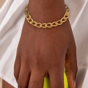 Bracelet Or 750 Maille Gourmette Antillaise 8mm Lisse Et Strié 21cm