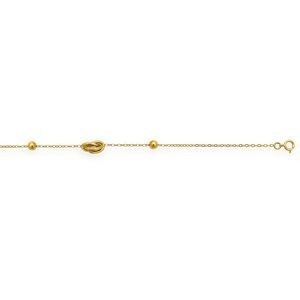 Bracelet Or 375 Maille Forçat Boules 4mm Nœuds Forçat Antillais 6*10mm 19cm