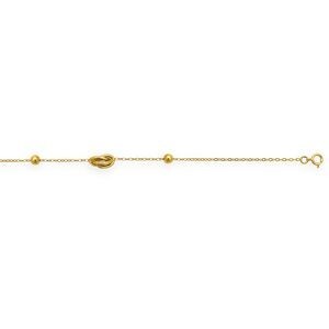 Bracelet Or 375 Maille Forçat Boules 4mm Nœuds Forçat Antillais 6*10mm 19cm