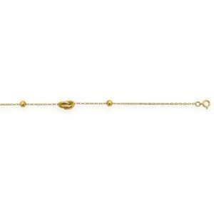 Bracelet Or 375 Maille Forçat Boules 4mm Nœuds Forçat Antillais 6*10mm 19cm