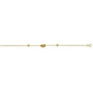 Bracelet Or 375 Maille Forçat Boules 4mm Nœuds Forçat Antillais 6*10mm 19cm