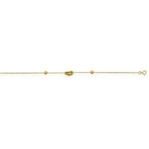 Bracelet Or 375 Maille Forçat Boules 4mm Nœuds Forçat Antillais 6*10mm 19cm