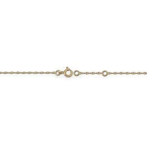 Chaîne Cheville Or 375 23  à 25cm Cristal Grenat 4mm