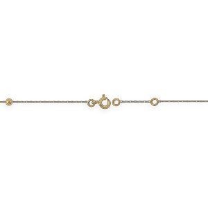 Chaîne Cheville Or 375 22  à 25cm Boules 3mm