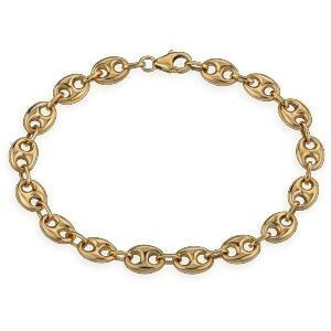 Bracelet Or 375 Grain De Café 7*10mm 21cm