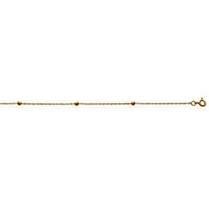 Chaîne Cheville Or 375 25  à 27cm Boules 3mm
