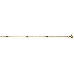 Chaîne Cheville Or 375 25  à 27cm Boules 3mm
