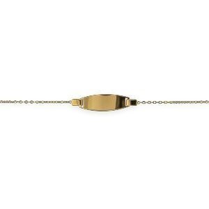 Bracelet Identité Or 375 Maille Forçat Miroir 0.9mm 12  à 14cm