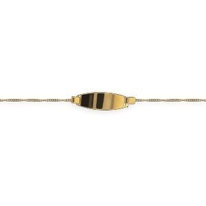 Bracelet Identité Or 375 Maille Gourmette 0.3mm 12  à 14cm