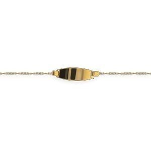 Bracelet Identité Or 375 Maille Gourmette 0.3mm 12  à 14cm