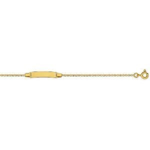 Bracelet Identité Or 375 Maille Marine Diamantée 1mm 12  à 14cm