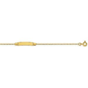 Bracelet Identité Or 375 Maille Marine Diamantée 1mm 12  à 14cm
