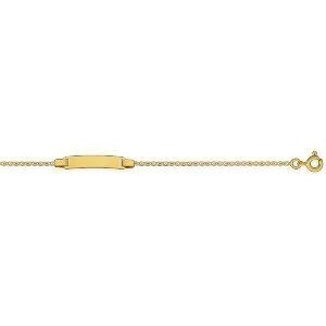 Bracelet Identité Or 375 Maille Marine Diamantée 1mm 12  à 14cm