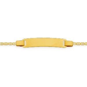 Bracelet Identité Or 375 Maille Marine Diamantée 1mm 12  à 14cm