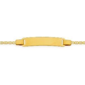 Bracelet Identité Or 375 Maille Marine Diamantée 1mm 12  à 14cm