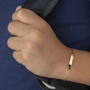 Bracelet Identité Or 375 Maille Marine Diamantée 1mm 12  à 14cm