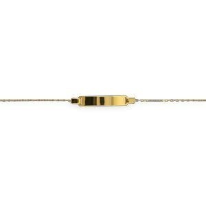 Bracelet Identité Or 375 Maille Forçat 0.7mm 12  à 14cm