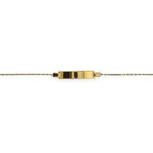 Bracelet Identité Or 375 Maille Forçat 0.7mm 12  à 14cm
