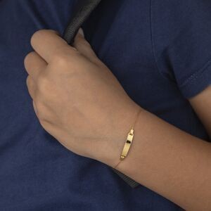 Bracelet Identité Or 375 Maille Forçat 0.7mm 12  à 14cm