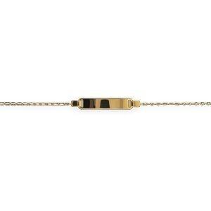 Bracelet Identité Or 375 Maille Cheval 1mm 12  à 14cm