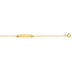 Bracelet Identité Or 375 Maille Cheval Alterné 1.4mm 12  à 14cm