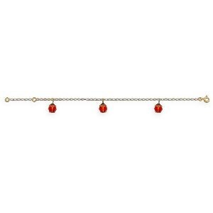 Bracelet Or 375 Coccinelle Email Rouge Noir 6*7mm 14  à 16cm