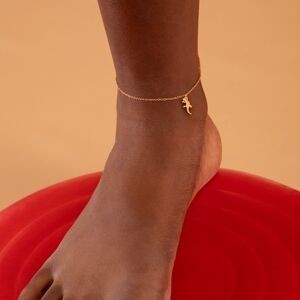 Chaîne Cheville Or 375 23  à 25cm Maille Forçat 2.1mm Margouillat 14*6mm