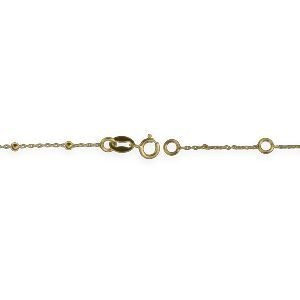 Bracelet Chapelet Or 750 Chaîne 1mm Boules 2mm Médaille Croix 17  à 19mm