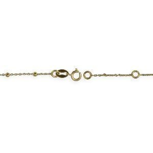 Bracelet Chapelet Or 750 Chaîne 1mm Boules 2mm Médaille Croix 17  à 19mm