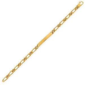 Gourmette Idendité Plaqué Or Maille Alternée 1.1 6.3mm 22cm