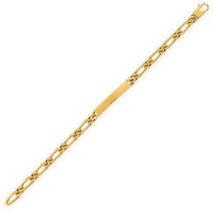 Gourmette Idendité Plaqué Or Maille Alternée 1.1 6.3mm 22cm