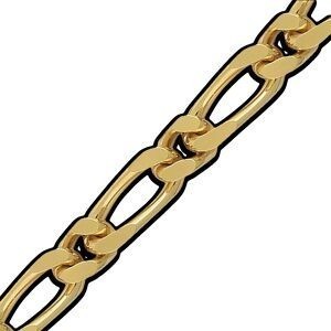 Bracelet Plaqué Or Maille Cheval Alterné 6mm 22cm