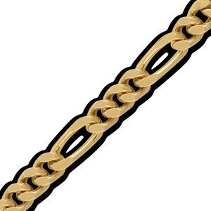 Bracelet Plaqué Or Maille Cheval Alterné 5mm 21cm