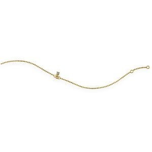 Chaîne Cheville Plaqué Or 1.5mm 23  à 25cm Zirconium 3mm