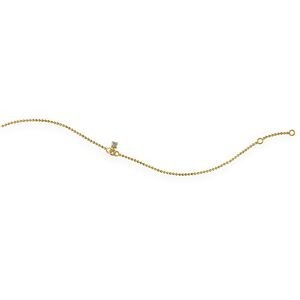 Chaîne Cheville Plaqué Or 1.5mm 23  à 25cm Zirconium 3mm