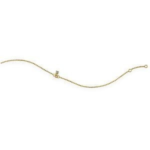 Chaîne Cheville Plaqué Or 1.5mm 23  à 25cm Zirconium 3mm