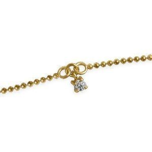 Chaîne Cheville Plaqué Or 1.5mm 23  à 25cm Zirconium 3mm