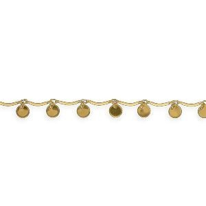 Chaîne Cheville Plaqué Or 23  à 25cm 1.2mm Breloques 6mm