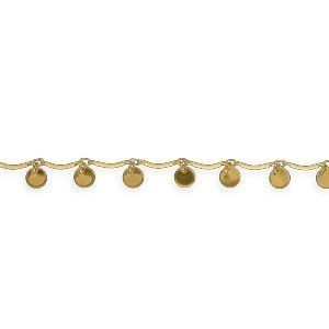Chaîne Cheville Plaqué Or 23  à 25cm 1.2mm Breloques 6mm