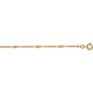 Chaîne Cheville Plaqué Or 2mm 23  à 25cm Boules