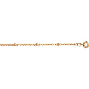 Chaîne Cheville Plaqué Or 2mm 23  à 25cm Boules