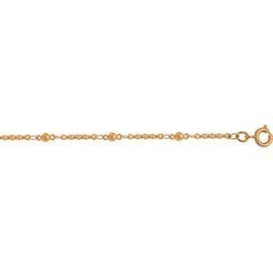 Chaîne Cheville Plaqué Or 2mm 23  à 25cm Boules