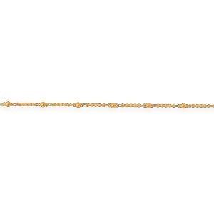 Chaîne Cheville Plaqué Or 2mm 23  à 25cm Boules