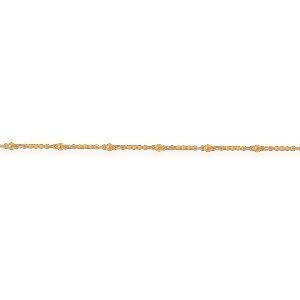 Chaîne Cheville Plaqué Or 2mm 23  à 25cm Boules