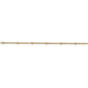 Chaîne Cheville Plaqué Or 2mm 23  à 25cm Boules